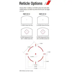 RMR HD 1.0 MOA Dot W/55 MOA Adj LED Reflex Red Dot Black - photo 9