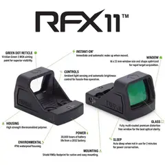 RFX11 1x16 Micro Green Dot Reflex Sight for Shield Black - photo 8
