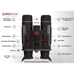 Binox 6 Dual Multispectral 384x288 Thermal Binocular w/Laser - photo 4
