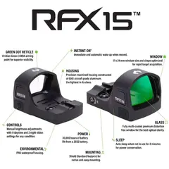 RFX15 1x17 Micro Green Dot Reflex Sight for Shield Black - photo 9