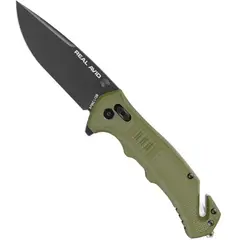 RAV-4 Drop Point Folding Carry Knife w/Strap Cutter ODG - photo 1
