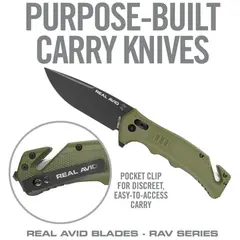 RAV-4 Drop Point Folding Carry Knife w/Strap Cutter ODG - photo 3