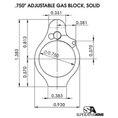 AR-15 Solid SS Adjustable Gas Block .750" Tan - photo 2