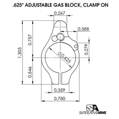 AR-15 Clamp On Titanium Adjustable Gas Block .625" Black - photo 4