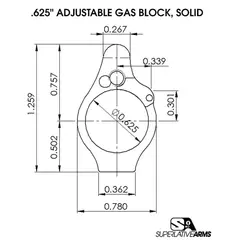 AR-15 Solid SS Adjustable Gas Block .625" Tan - photo 3