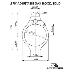 AR-15 Solid SS Adjustable Gas Block .875" Tan - photo 1