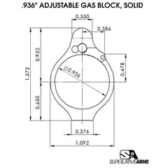 AR-15 Solid SS Adjustable Gas Block .936" Tan - photo 3