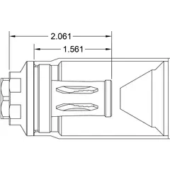 R2 Flash Hider 1/2-28 Threads Square Shoulder Black Nitride - photo 4