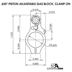 AR-15 Adj Piston System W/ClampOn .625" Gas Block Mid LH - photo 4