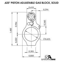 AR-15 Adj Piston System W/Solid .625" Gas Block Carbine LH - photo 4