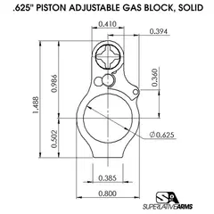 AR-15 Adj Piston System W/Solid .625" Gas Block Carbine RH - photo 2