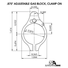 AR-15 Clamp On Titanium Adjustable Gas Block .875" Gray - photo 3