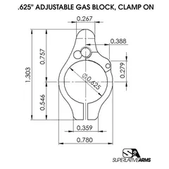 AR-15 Clamp On Titanium Adjustable Gas Block .625" Gray - photo 4