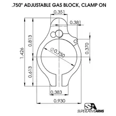 AR-15 Clamp On Titanium Adjustable Gas Block .750" Gray - photo 3
