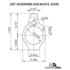 AR-15 Solid Titanium Adjustable Gas Block .625" Gray - photo 2