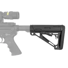 AR-15 OverMolded Buttstock Collapsible Comm Black Rubber - photo 1