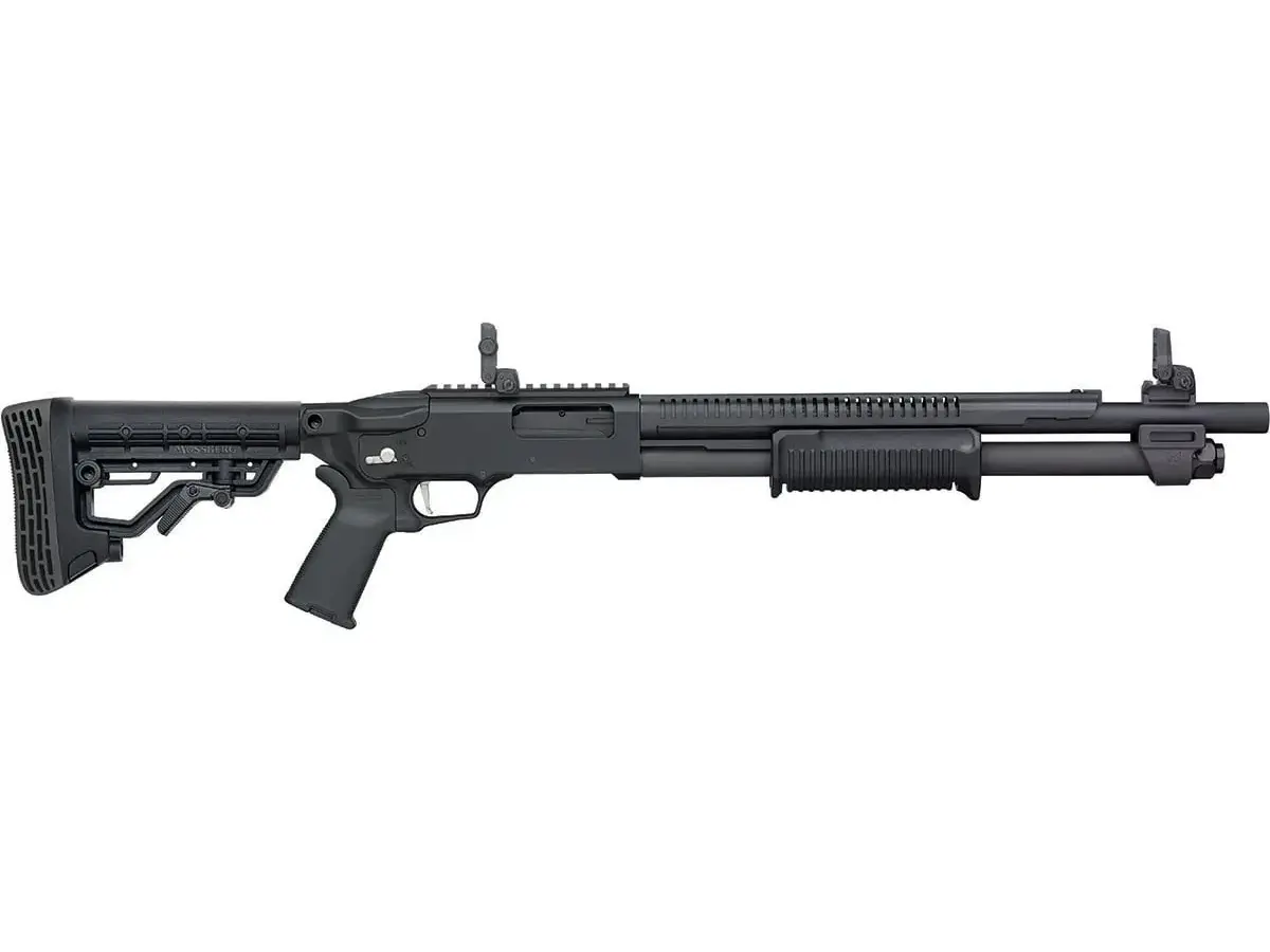Mossberg 590R 12 Gauge, 18.5" Barrel, MBUS Sights, Black