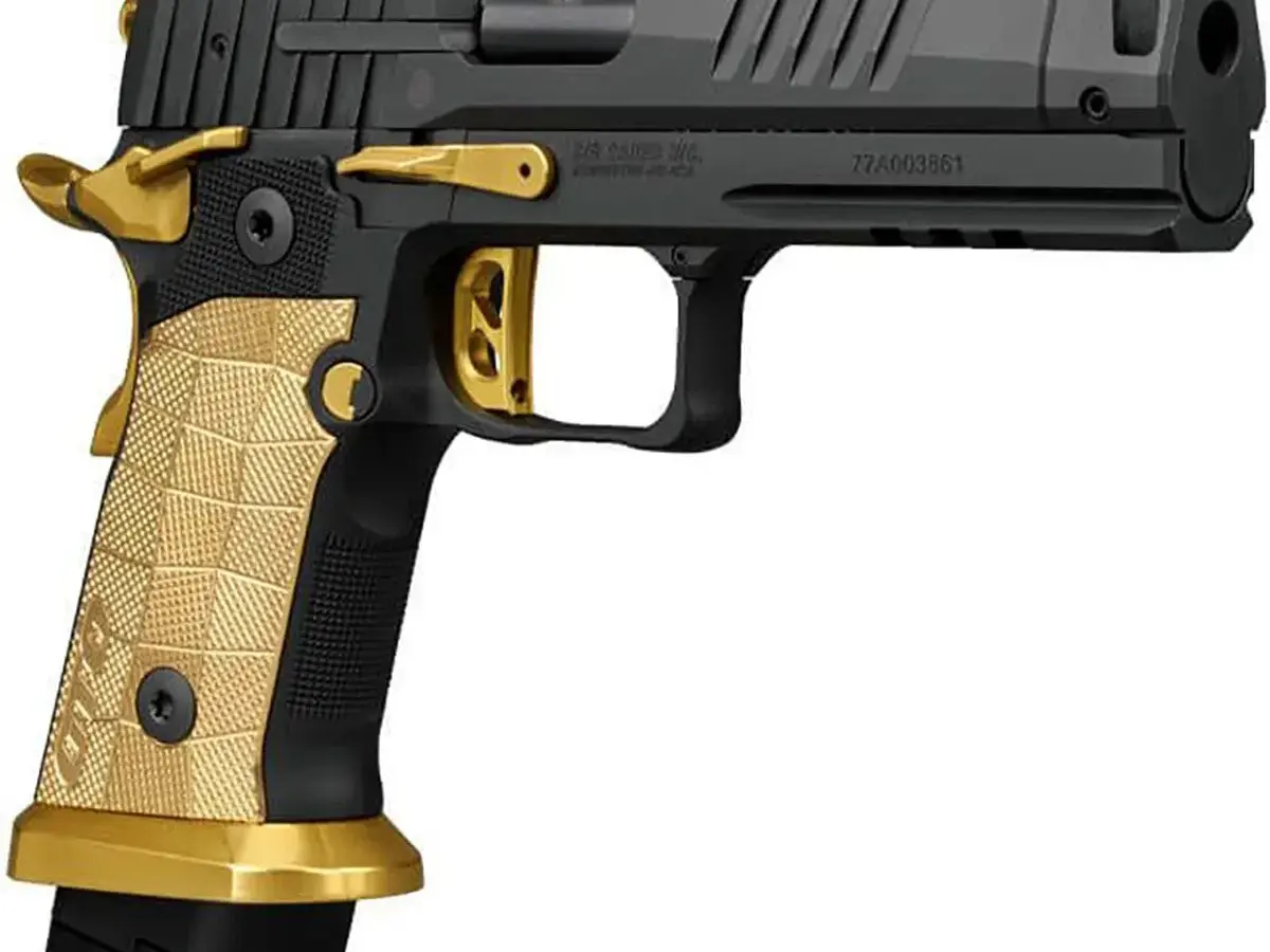 SIG Sauer P211-GTO Spectre Comp 9mm, 4.4" Barrel, Black/Brass