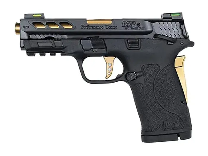 Smith & Wesson PC M&P380 Shield EZ M2.0 380 ACP, 3.8" Barrel, Gold/Black