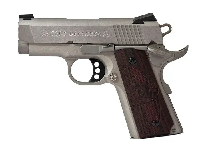 Colt's Manufacturing Company Defender 45 ACP 3" BBL SS/Black, Cherry Grip