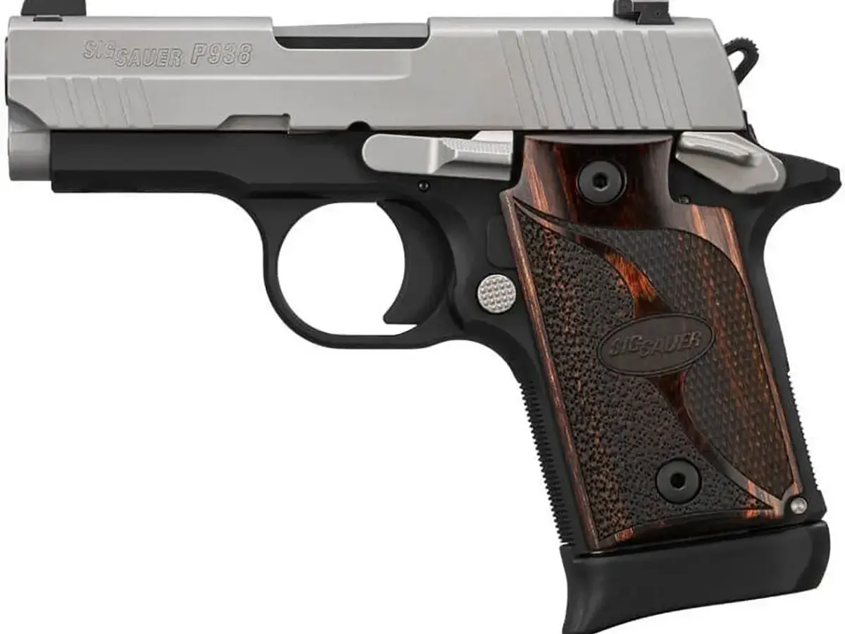 SIG Sauer P938 Micro 9mm, 3" Barrel, Rosewood Grips, 2-Tone - photo 3