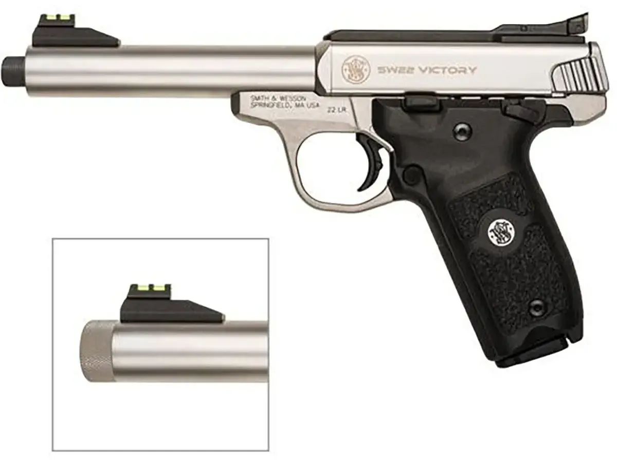 Smith & Wesson SW22 Victory 22 LR, 5.5" Threaded Barrel, SS/Black - photo 3