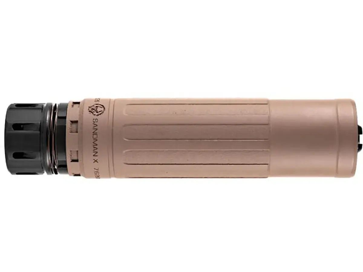 Sandman X 7.62mm/30 Cal Thrd Rifle Suppressor KeyMo Mnt FDE