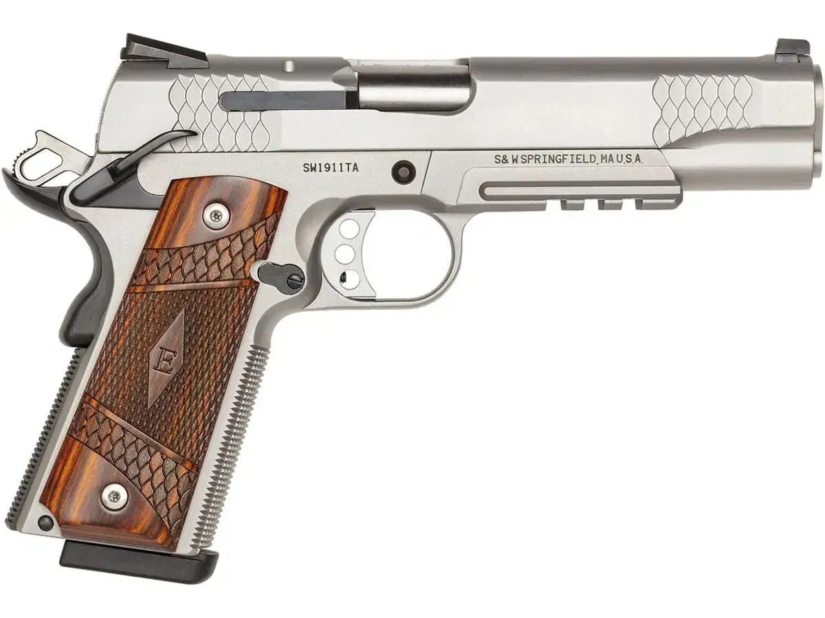Smith & Wesson SW1911TA E-Series Tactical Rail 45 ACP, 5" Barrel, SS/Wood - photo 2