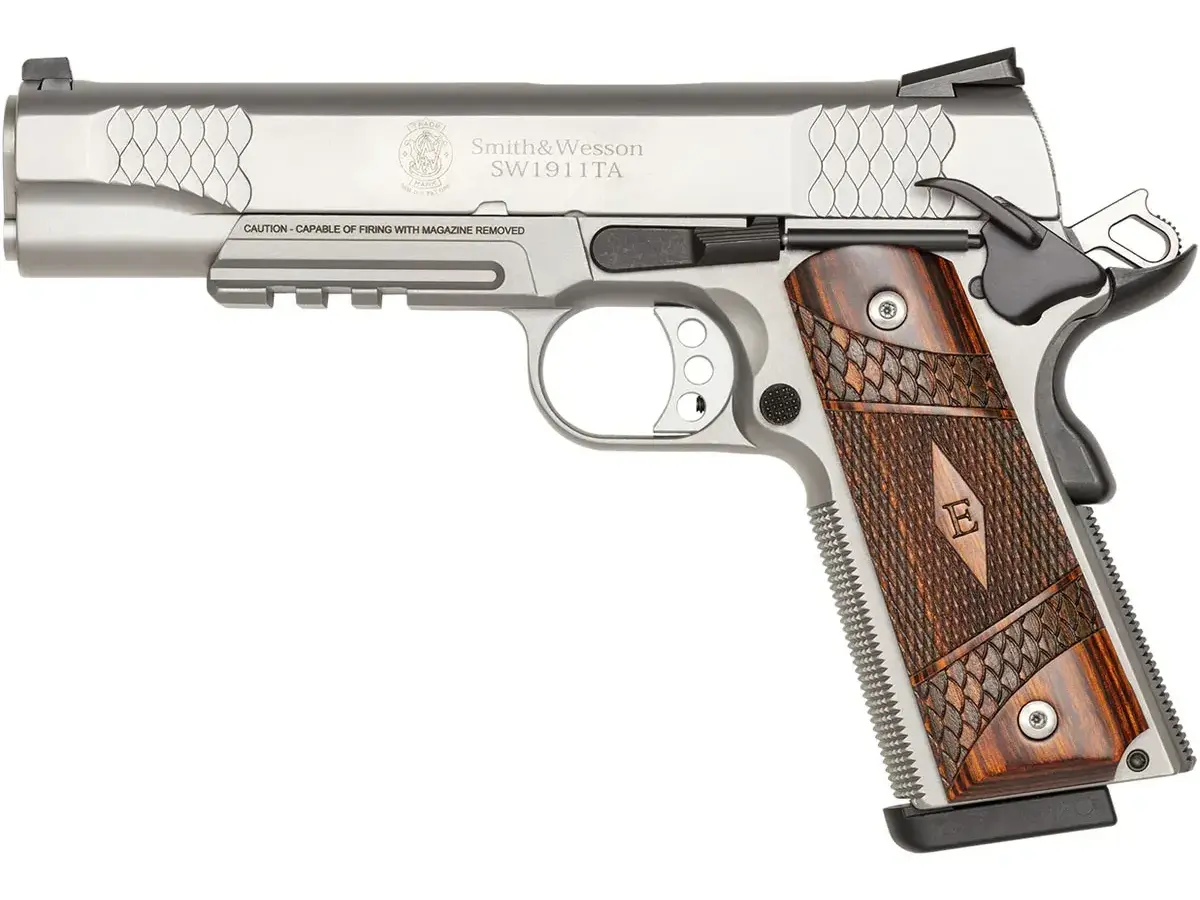 Smith & Wesson SW1911TA E-Series Tactical Rail 45 ACP, 5" Barrel, SS/Wood - photo 3