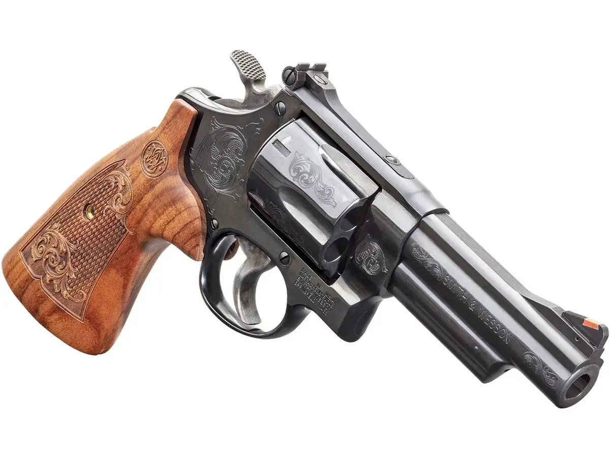 Smith & Wesson Model 29 Engraved N-Frame 44 Magnum, 4" Barrel, Black/Wood - photo 2