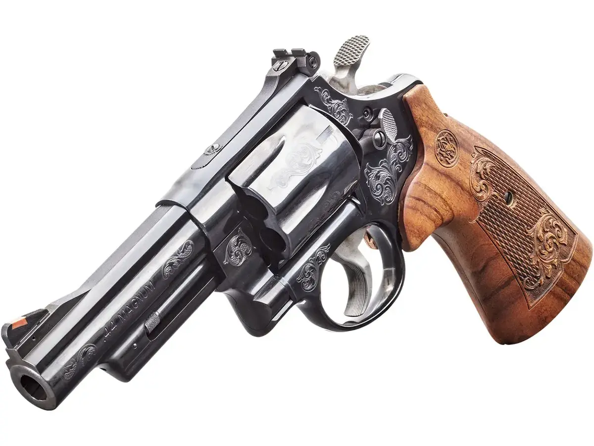 Smith & Wesson Model 29 Engraved N-Frame 44 Magnum, 4" Barrel, Black/Wood - photo 5