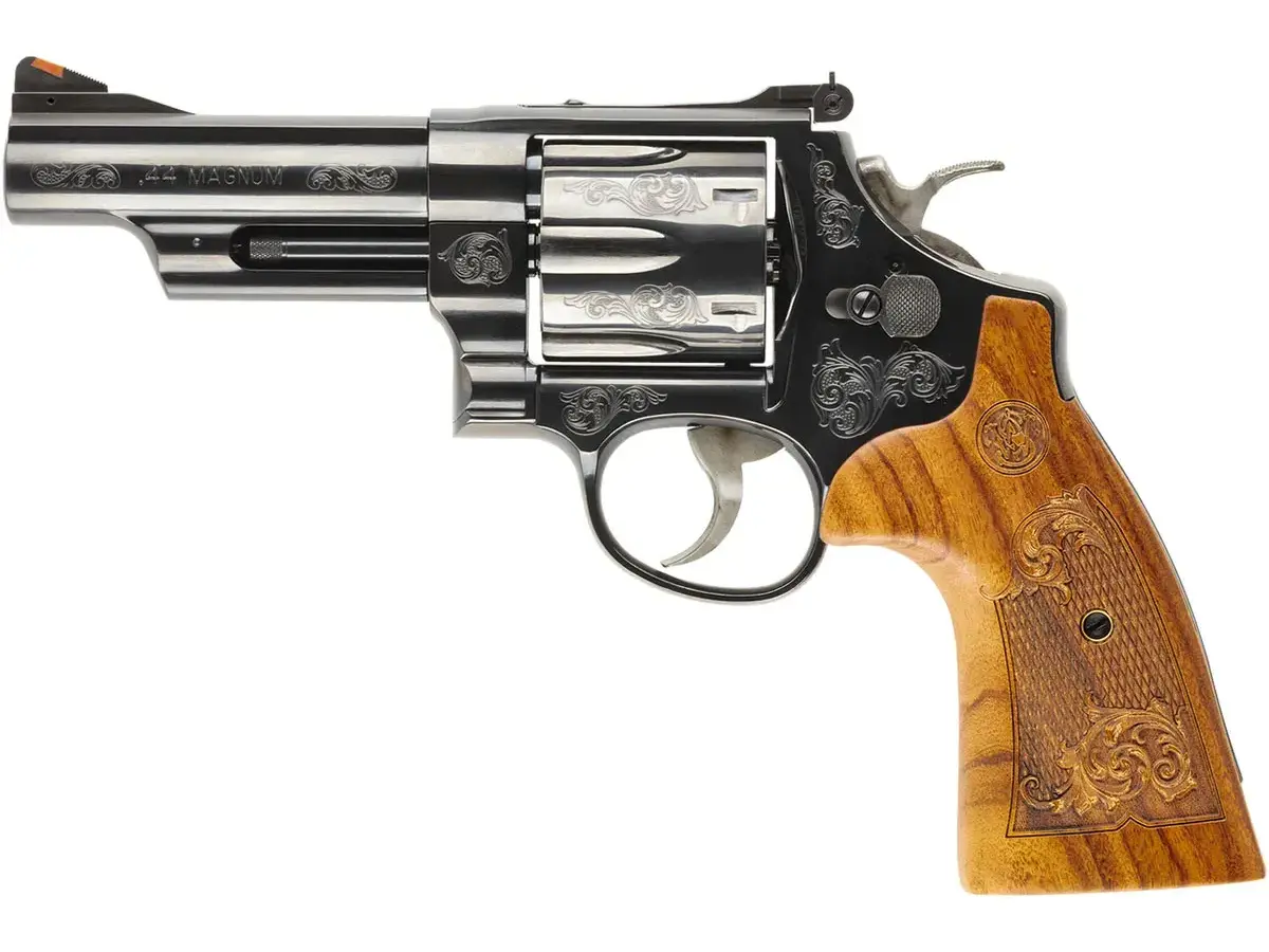 Smith & Wesson Model 29 Engraved N-Frame 44 Magnum, 4" Barrel, Black/Wood - photo 6