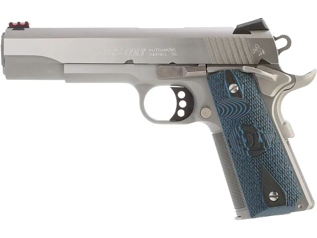 Colt's Manufacturing Company Competition 38 Super 5" Barrel Stainless/Blue Grip