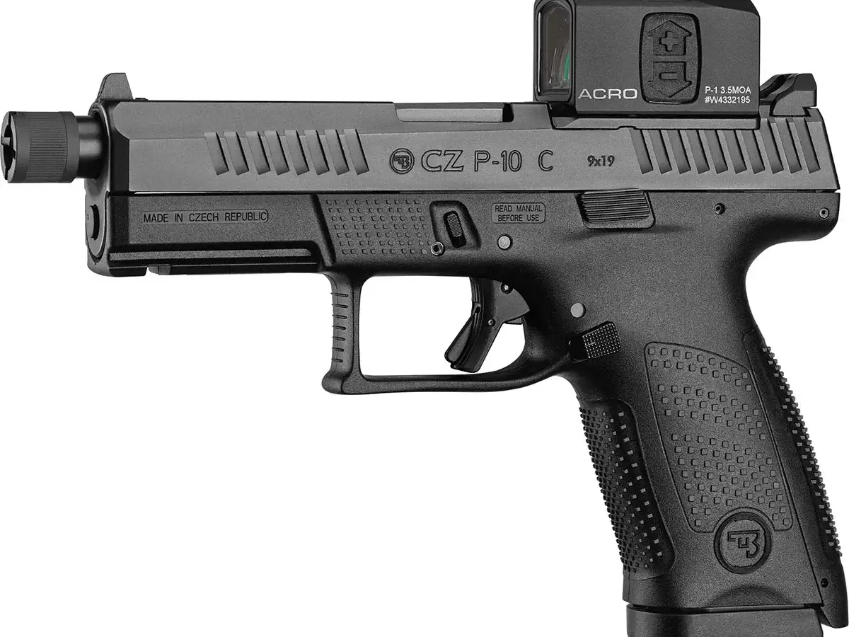CZ P10 C OR SR 9mm, 4.6" Barrel, Black