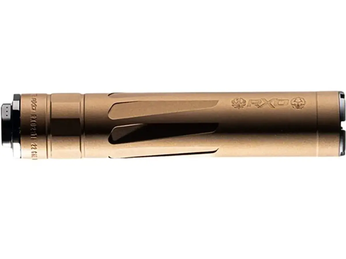 RXD22TI 22LR/5.7 Silencer w/RXD674 1/2"-28 Muzz Brake Bronze