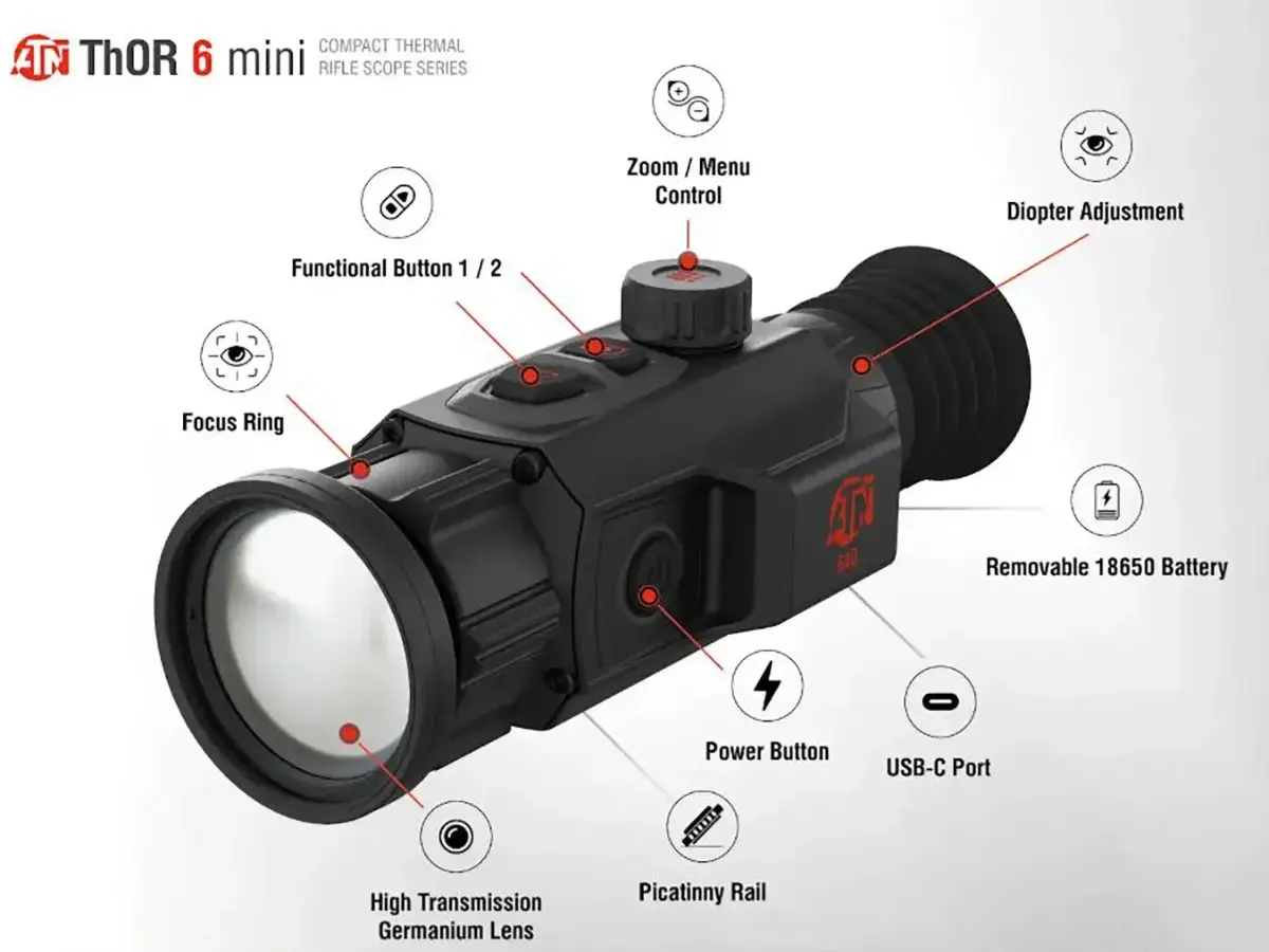 ThOR 6 Mini 2.5-20x 384×288 Res Compact Thermal Rifle Scope - photo 8