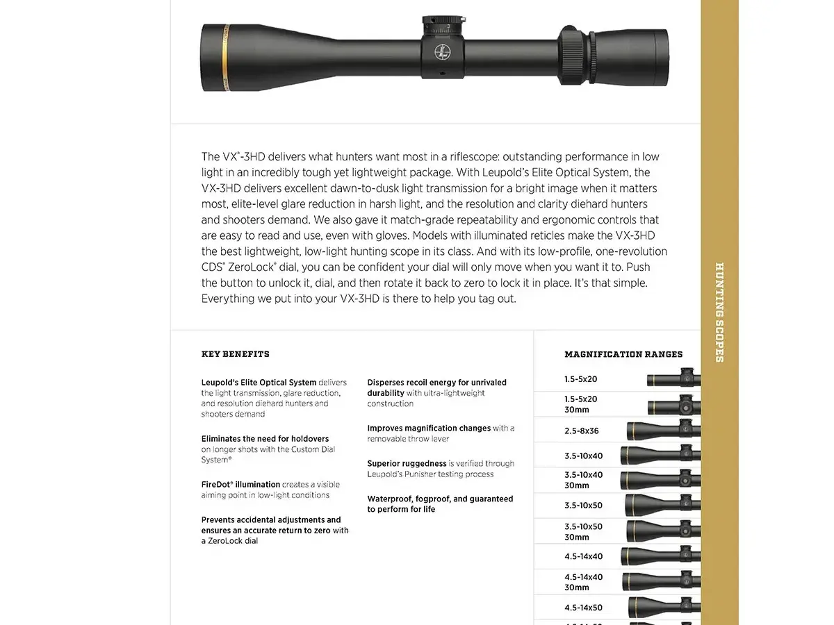 VX-3HD 2.5-8x36mm SFP CDS-ZL Duplex Reticle Black - photo 6