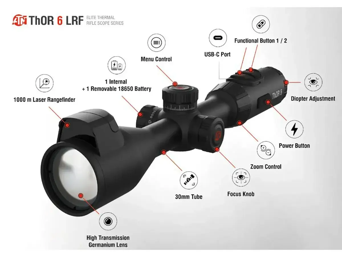 Elite 2-16x 640X512 Res Thermal Rifle Scope w/Laser - photo 10