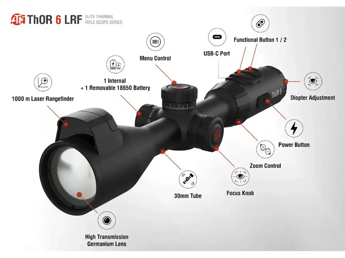 Elite 3.5-28x 384X288 Res Thermal Rifle Scope w/Laser - photo 7