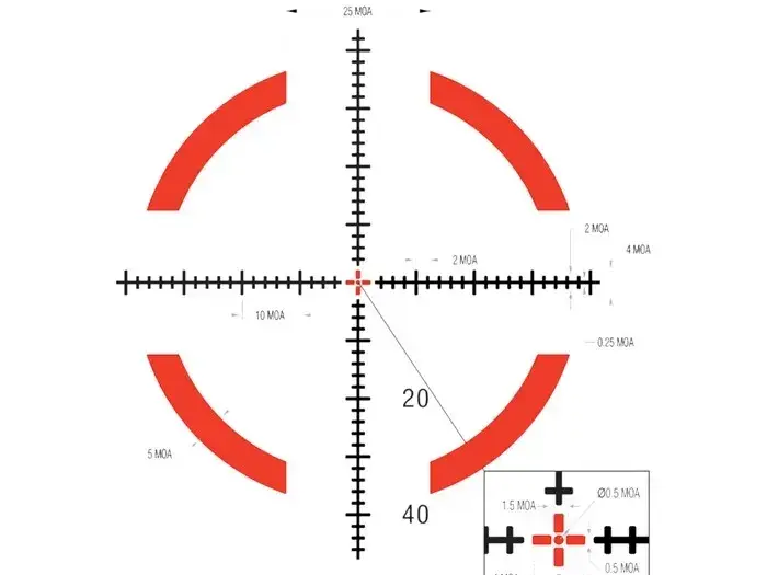 1-8x28mm FFP Illum Red/GRN MOA Segmented Circle Ret Black - photo 3