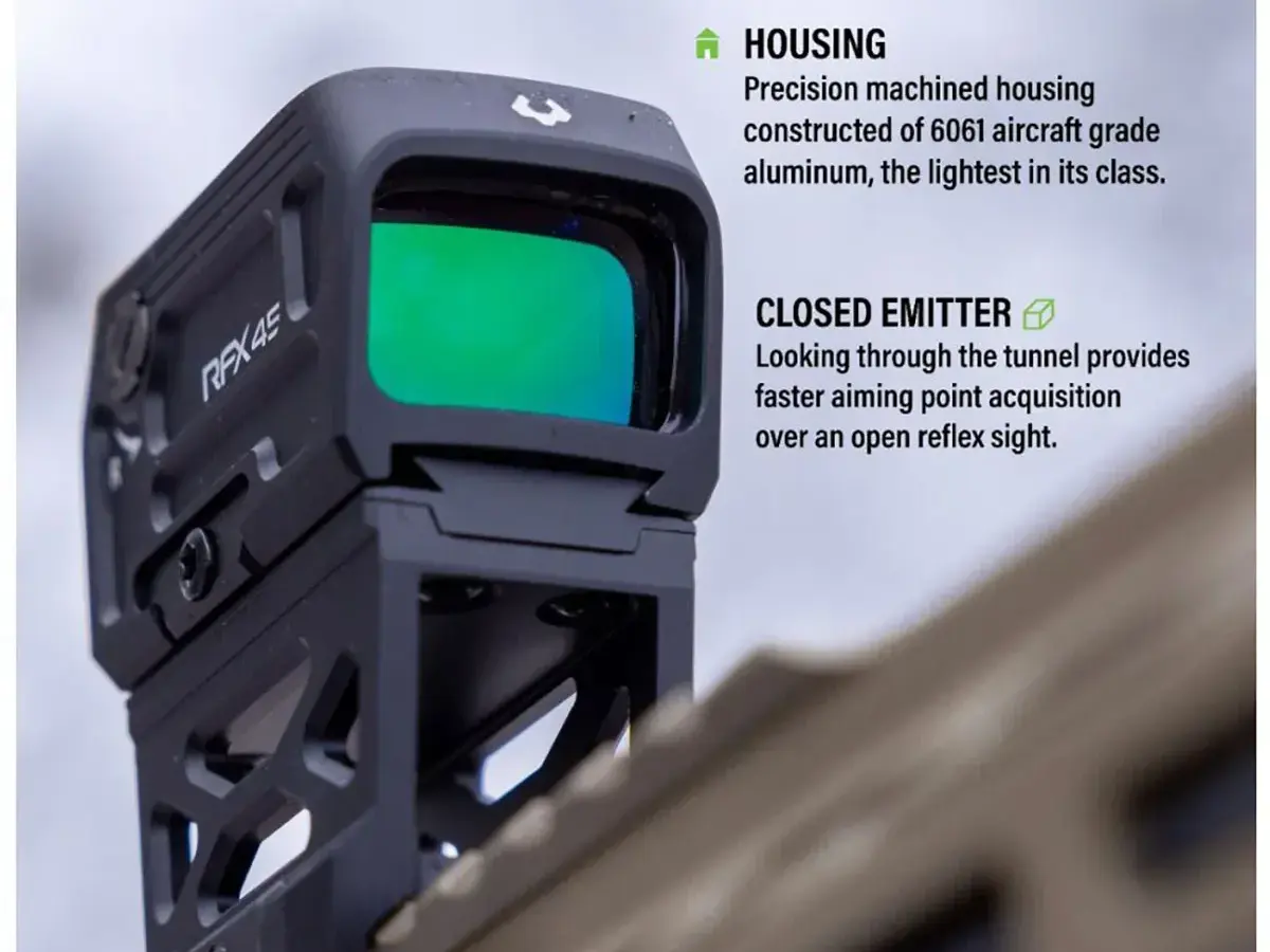 RFX45 Closed Green Dot Reflex Sight W/Glock MOS Adapter BLK - photo 9