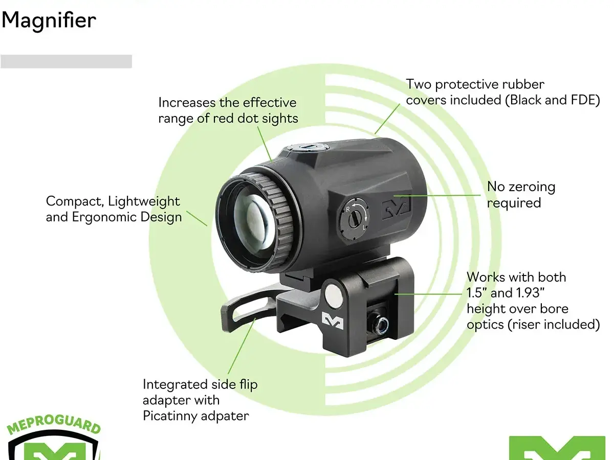 MMX3 3x Micro Magnifier w/Quick Flip Mount Black - photo 2