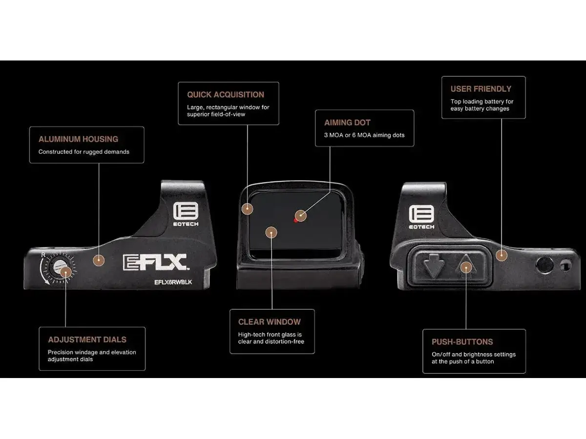 EFLX 3-MOA Dot Reticle Mini Reflex Sight Black - photo 7