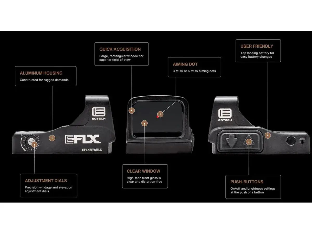 EFLX 6-MOA Dot Reticle Mini Reflex Sight Black - photo 3