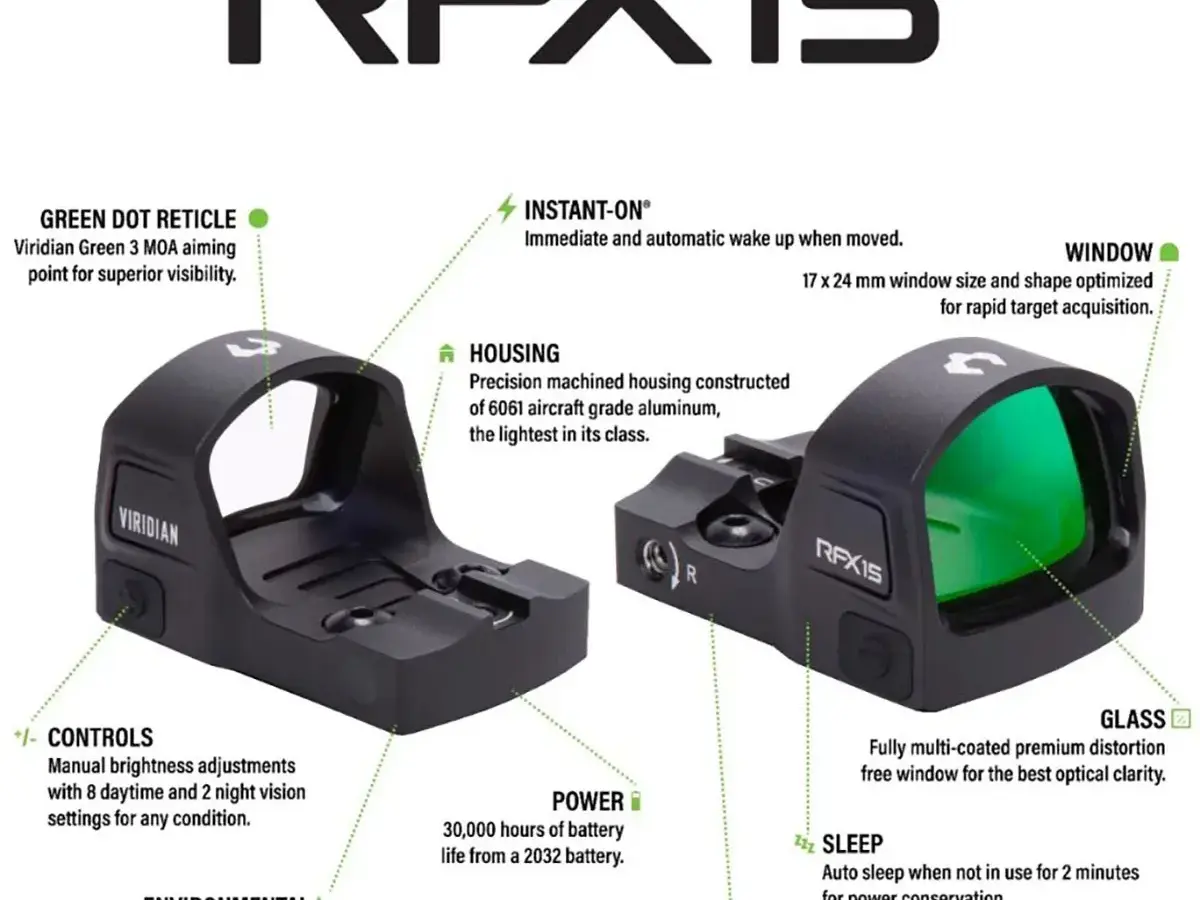 RFX15 1x17 Micro Green Dot Reflex Sight for Shield Black - photo 9