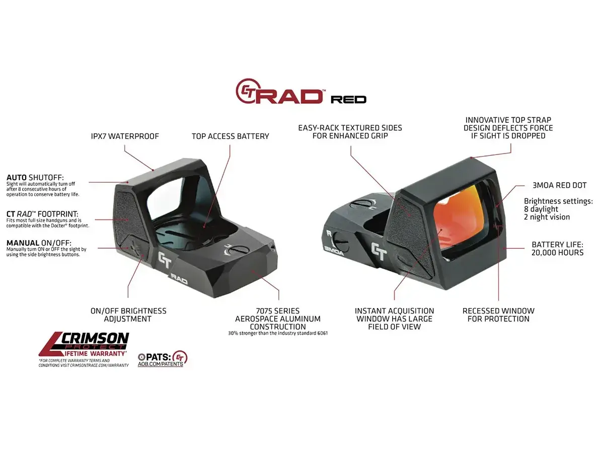 CT RAD Rapid Aiming Dot 3 MOA Red Dot Reticle Black - photo 6