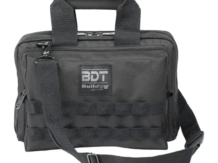 Deluxe 2 Pistol Range Bag W/Strap & Molle Black