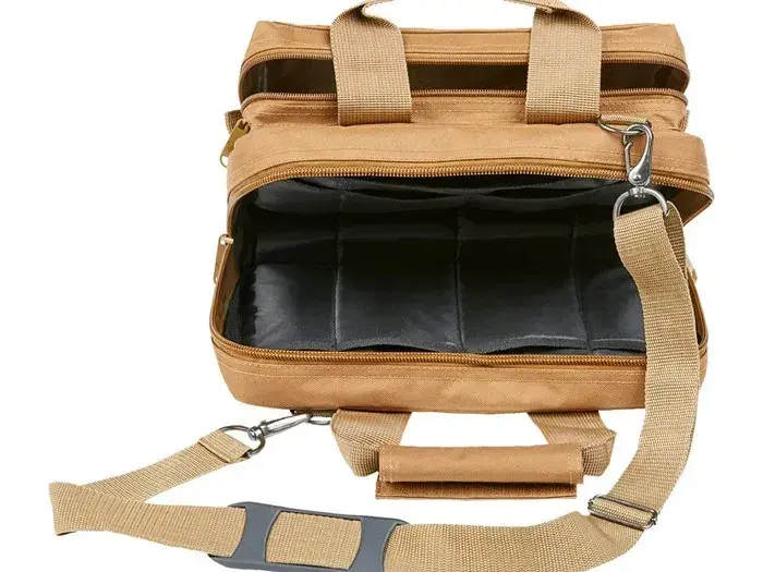 Deluxe 2 Pistol Range Bag W/Strap & Molle Tan - photo 2