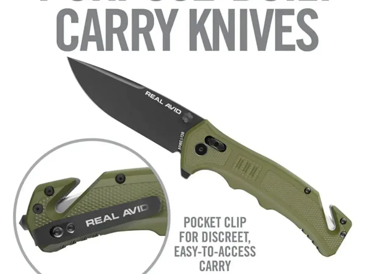 RAV-4 Drop Point Folding Carry Knife w/Strap Cutter ODG - photo 3