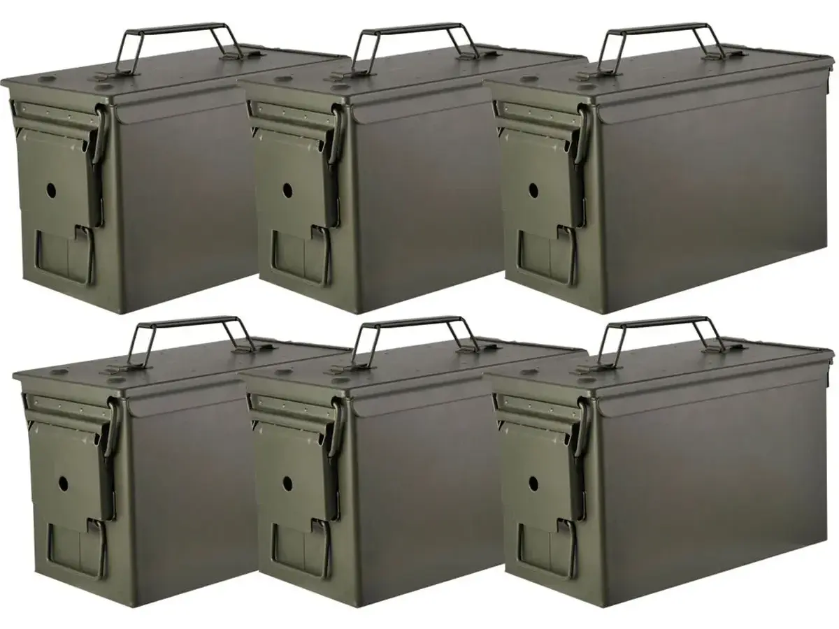 M2A1 50 Cal Steel Ammo Can OD Green 6-Pack